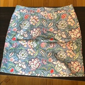Loft Floral Blue Skirt